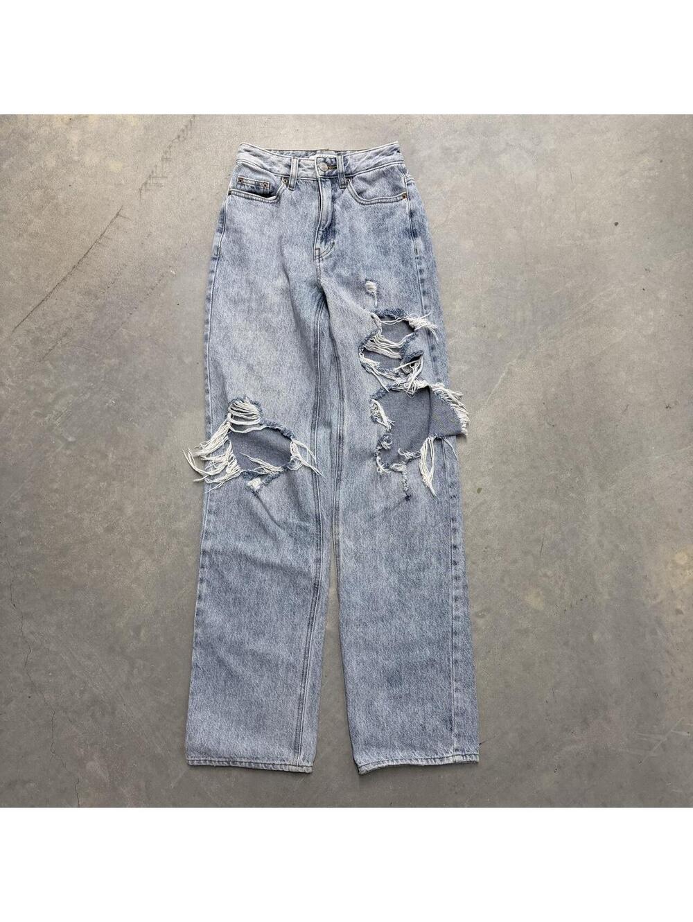PacSun 90's Boyfriend Jeans Women's Size 23 Distressed Light Wash Denim